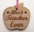 "Best Teacher Ever" Apple Shaped Decoration