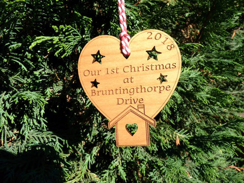 Personalised Our First Christmas In New Home Decoration