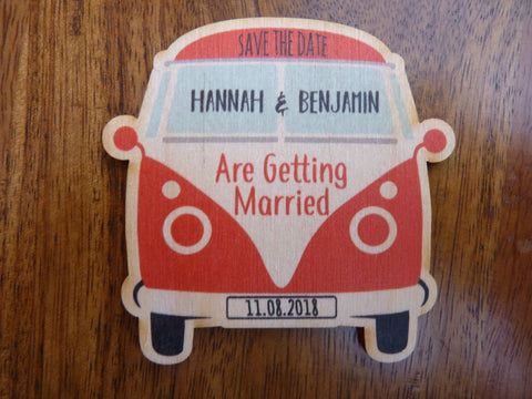 Campervan Save The Date Fridge Magnets