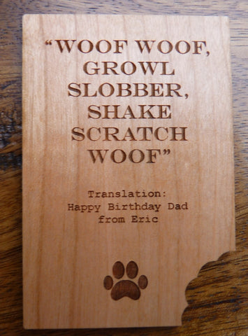 Personalised Wooden Card from Dog