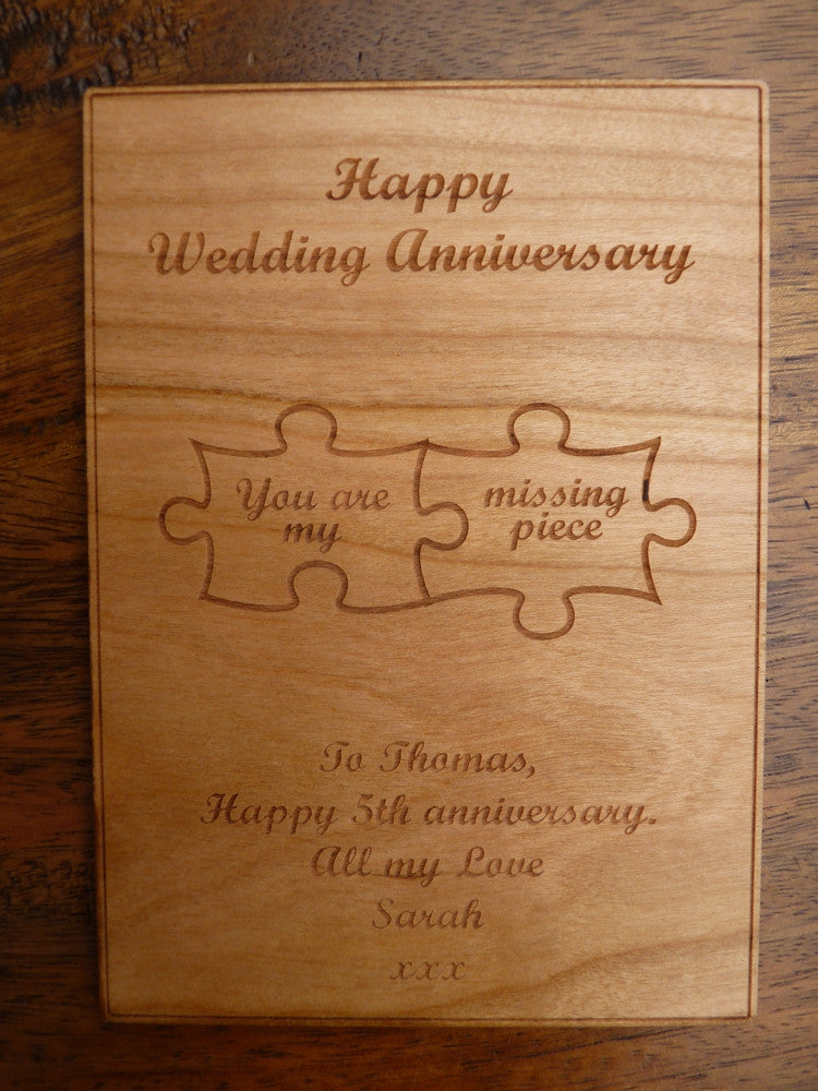 Wooden Jigsaw Pieces Card – Personalised Gifts
