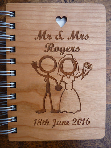 Personalised Wooden Wedding Notebook