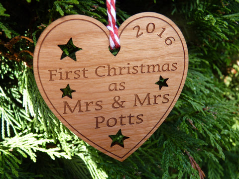 Mrs & Mrs First Christmas decoration