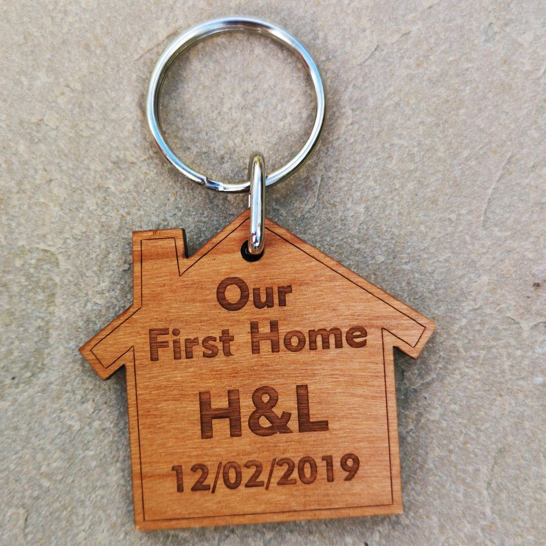 Our New Home Keyrings - Pair of keyrings – Personalised Gifts