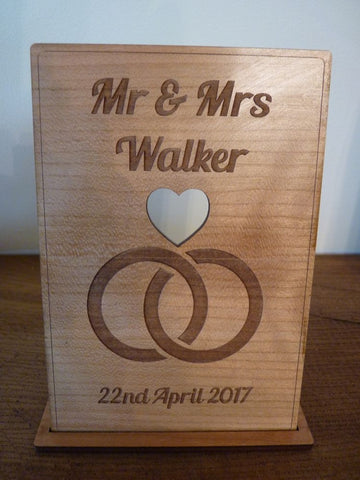 Wedding Rings Wooden card