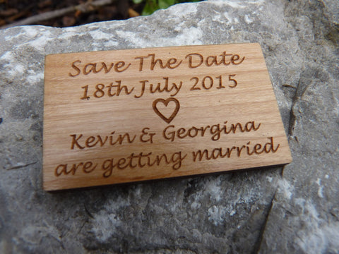 "Save The Date" Wooden fridge magnets