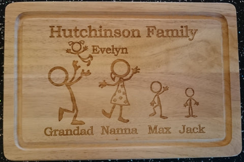 Stickman Family chopping board