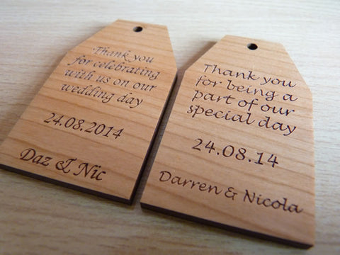 Wooden Wedding Favour gift tags