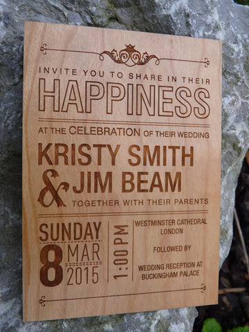 Wooden wedding invitations
